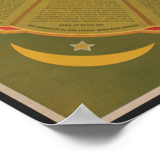 Fortune Teller met Astrologie Zodiac Tekens Poster (Hoek)