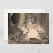  Fortune Teller met Crystal Ball Sepia Briefkaart (Voorkant / Achterkant)