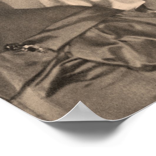 Fortune Teller met Crystal Ball Sepia Poster (Hoek)