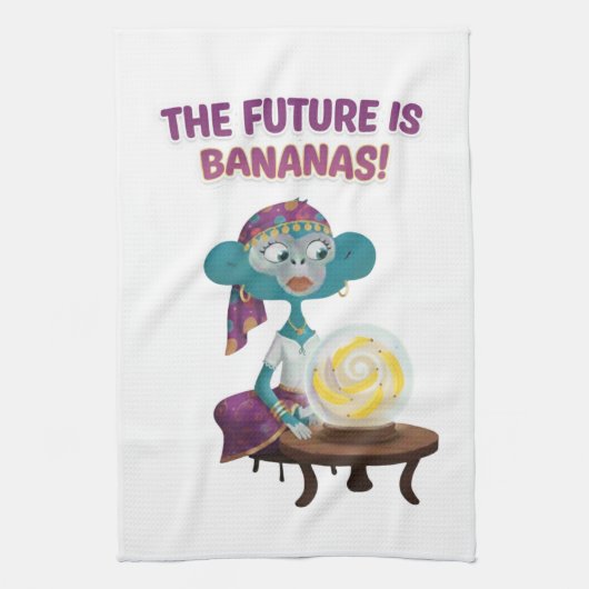 fortune teller monkey theedoek (Verticaal)