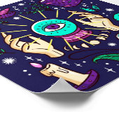 Fortune Teller Mystical Gypsy Crystal Ball Paars Poster (Hoek)