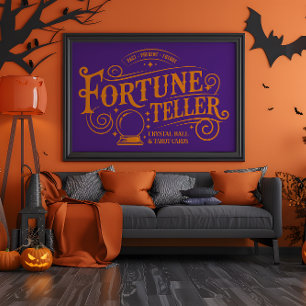  Fortune Teller Paarse en Oranje Halloween Poster