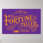 Fortune Teller Paarse en Oranje Halloween Poster (Voorkant)