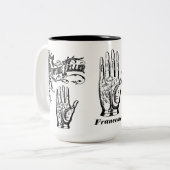 Fortune Teller - Palm Reader waarzeggerij Tweekleurige Koffiemok (Voorkant links)