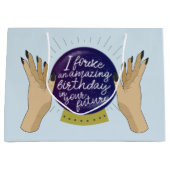 Fortune Teller, Psychic, Crystal Ball Birthday Groot Cadeauzakje (Voorkant)