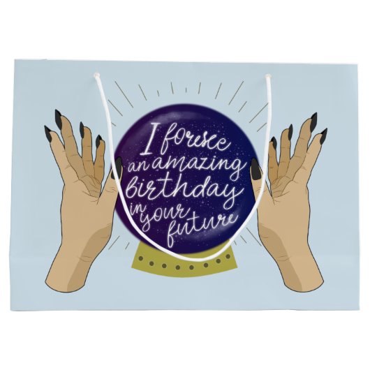 Fortune Teller, Psychic, Crystal Ball Birthday Groot Cadeauzakje (Achterkant)