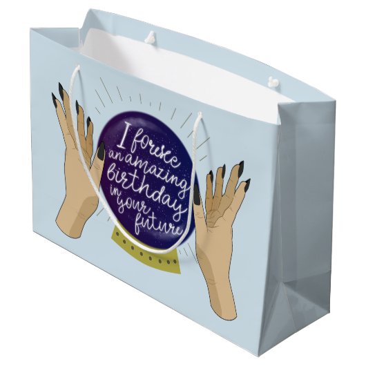 Fortune Teller, Psychic, Crystal Ball Birthday Groot Cadeauzakje (Achterkant Gekanteld)