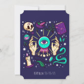 Fortune Teller Sweet 16 Magic 16th Birthday Paars Kaart (Achterkant)