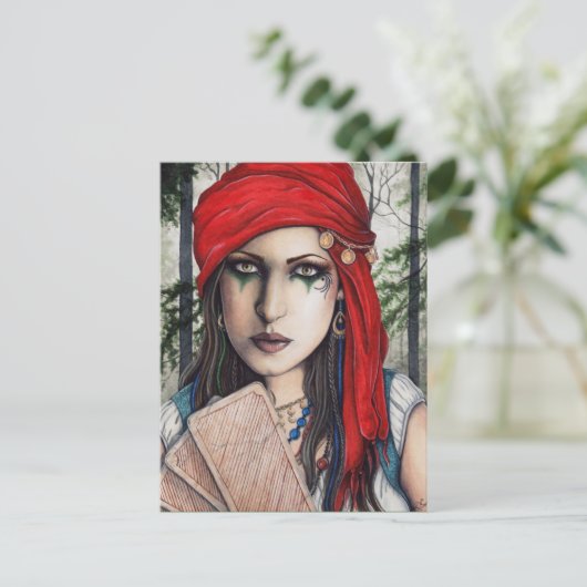 Fortune Teller Tarot Art Briefkaart (Staand voorkant)