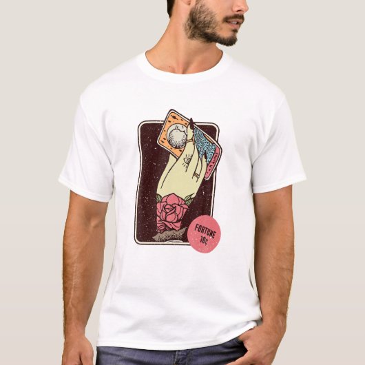 Fortune Teller Tarot-kaart leest heks esthetisch T-shirt (Voorkant)