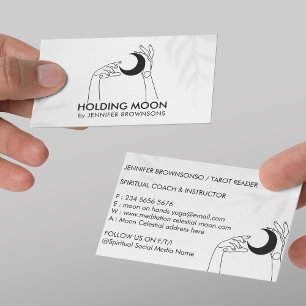Fortune Teller Touch Moon Crescent met handen Visitekaartje