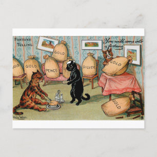Fortune Telling Money van Louis Wain Briefkaart