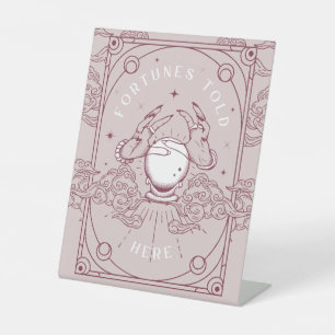 Fortunes vertelde hier roze Baby shower Reclamebord Met Voetstuk