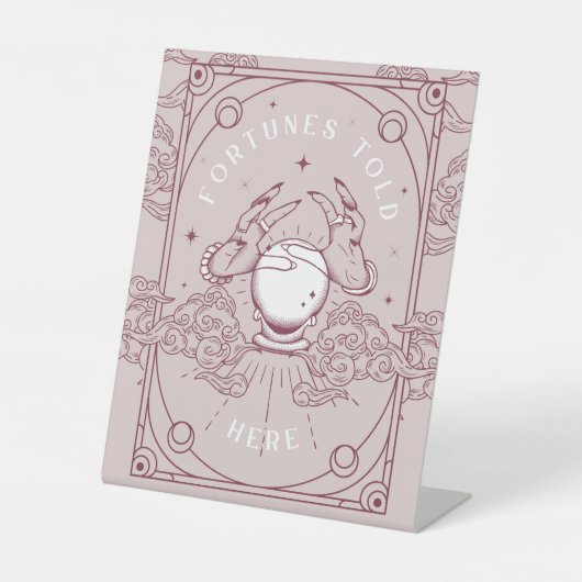 Fortunes vertelde hier roze Baby shower Reclamebord Met Voetstuk (Voorkant)