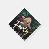Forty 40th Birthday custom photo script gold Servet (Hoek)