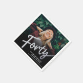 Forty 40th Birthday custom photo script silver Servet (Hoek)