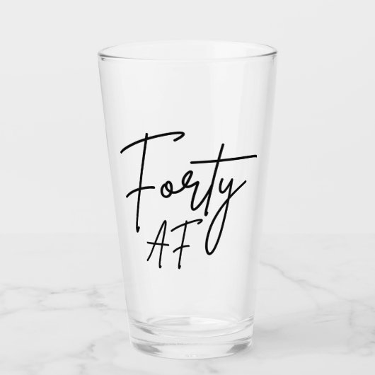 Forty AF I - Birthday Gift Glas (Voorkant)