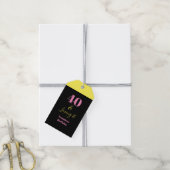 Forty and Loving It 40th Birthday Yellow Black Cadeaulabel (Met Touw)