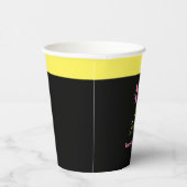 Forty and Loving It 40th Birthday Yellow Black Papieren Bekers (Rechts)