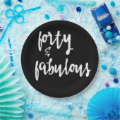 Forty & Fabulous - 40e Verjaardagspapier Borden Papieren Bordje (Feest)