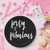 Forty & Fabulous - 40e Verjaardagspapier Borden Papieren Bordje (Feest)