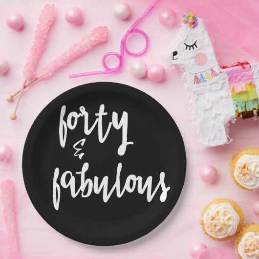 Forty & Fabulous - 40e Verjaardagspapier Borden Papieren Bordje (Feest)