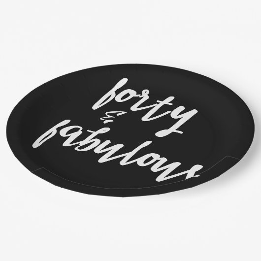 Forty & Fabulous - 40e Verjaardagspapier Borden Papieren Bordje (Gekanteld)