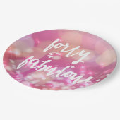 Forty & Fabulous - 40e Verjaardagspapier Borden Papieren Bordje (Gekanteld)