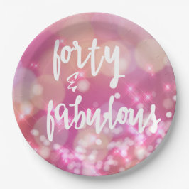 Forty & Fabulous - 40e Verjaardagspapier Borden Papieren Bordje