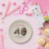 Forty & Fabulous Custom Photo 40th Birthday Papieren Bordje (Feest)