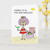 FORTY, FUN AND FABULOUS HOT MAMA BIRTHDAY KAART (Gele Bloem)