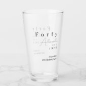Forty Minimal 40th Birthday Party Favor Glas (Voorkant)