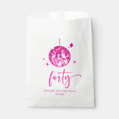 Forty Pink Disco Ball 40th Birthday Party Bedankzakje (Voorkant)
