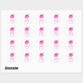 Forty Pink Disco Ball 40th Birthday Party Ronde Sticker (Vel)