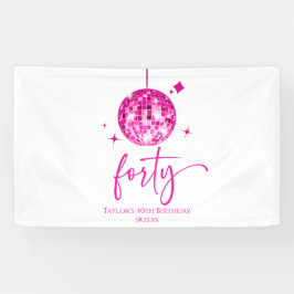 Forty Pink Disco Ball 40th Birthday Party Spandoek