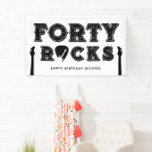 Forty Rocks Guitar Pick 40th Birthday Party Spandoek (Insitu)