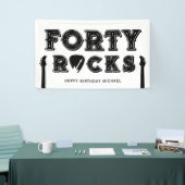 Forty Rocks Guitar Pick 40th Birthday Party Spandoek (Beurs)