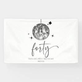 Forty Silver Disco Ball 40th Birthday Party Spandoek