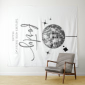 Forty Silver Disco Ball 40th Birthday Party Wandkleed (In Situ (horizontaal))