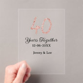 Forty years together black pink glitter bold lette acryl uitnodigingen (Insitu (Draagbaar))