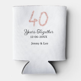Forty years together black pink glitter bold lette blikjeskoeler