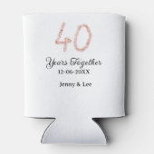 Forty years together black pink glitter bold lette blikjeskoeler (Achterkant)