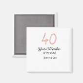 Forty years together black pink glitter bold lette magneet (Voorkant / Achterkant)