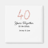 Forty years together black pink glitter bold lette magneet (Voorkant)
