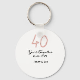 Forty years together black pink glitter bold lette sleutelhanger