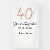 Forty years together black pink glitter bold lette spandoek (Verticaal)