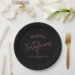 Fortylicious 40th Birthday Party Pink Girly Papieren Bordje<br><div class="desc">Maak van je 40ste verjaardagsfeestje een onvergeeflijke viering met deze Happy Fortylicious 40th Birthday Party Black and Pink Girly party paper borden! Met hun stijlvolle scriptkalligrafie en aanpasbare boodschap en naam, zijn deze borden de perfecte manier om van uw persoonlijke stijl te shows en uw mijlpaalverjaardag in stijl te vieren....</div>