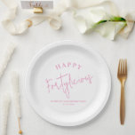 Fortylicious 40th Birthday Party Pink Girly Papieren Bordje<br><div class="desc">Maak van je 40ste verjaardagsfeestje een onvergeeflijke viering met deze Happy Fortylicious 40th Birthday Party Black and Pink Girly party paper borden! Met hun stijlvolle scriptkalligrafie en aanpasbare boodschap en naam, zijn deze borden de perfecte manier om van uw persoonlijke stijl te shows en uw mijlpaalverjaardag in stijl te vieren....</div>