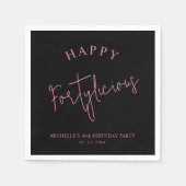 Fortylicious 40th Birthday Party Pink Girly Servet (Voorkant)