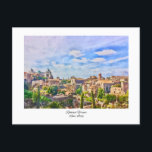Forum Romanum Rome, Italië Waterverf Schilderij Briefkaart<br><div class="desc">Briefkaart met waterverf schilderij van het Forum Romanum gezien vanaf Palatijn in Rome, Italië.</div>